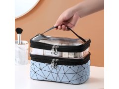 Dvoupatrový organizér na kosmetiku - modrý