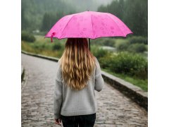 Magický deštník skládací - tmavě růžový