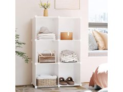 Modulární policový regál 6 boxů - bílý