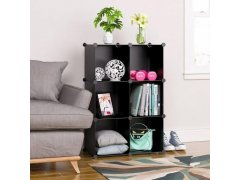 Modulární policový regál 6 boxů - černý