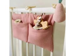 Mušelínový kapsář na postýlku - růžový