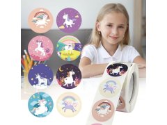 Samolepky pro děti 500 ks - barevní jednorožci