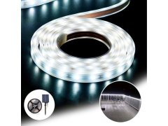 Solární LED páska 3 m - studená bílá