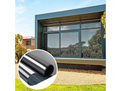 Zrcadlová fólie na okna 200 cm - šedá