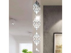 Zrcadlové samolepky ornamenty 10 ks - stříbrné
