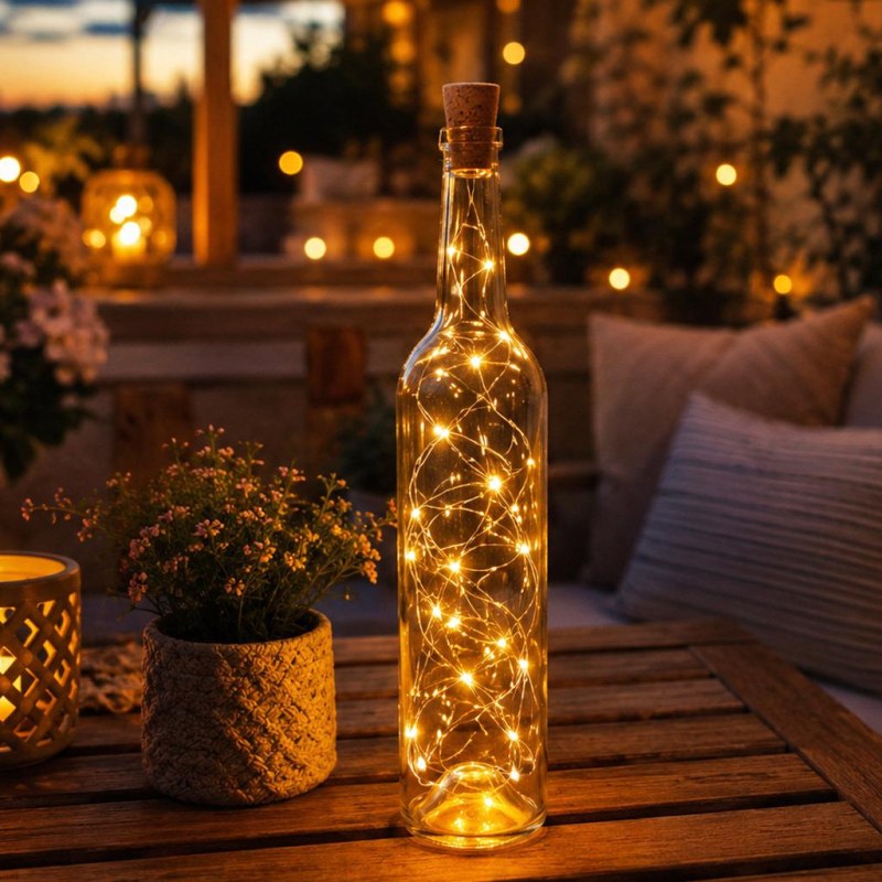 LED světelný řetěz do lahve s korkem 2 m