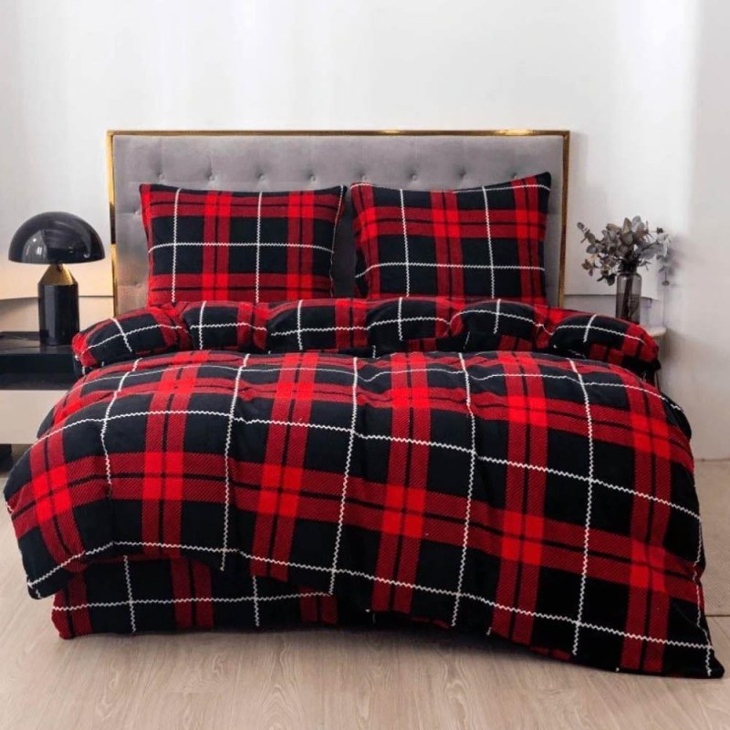 Mikroplyšové povlečení - tartan