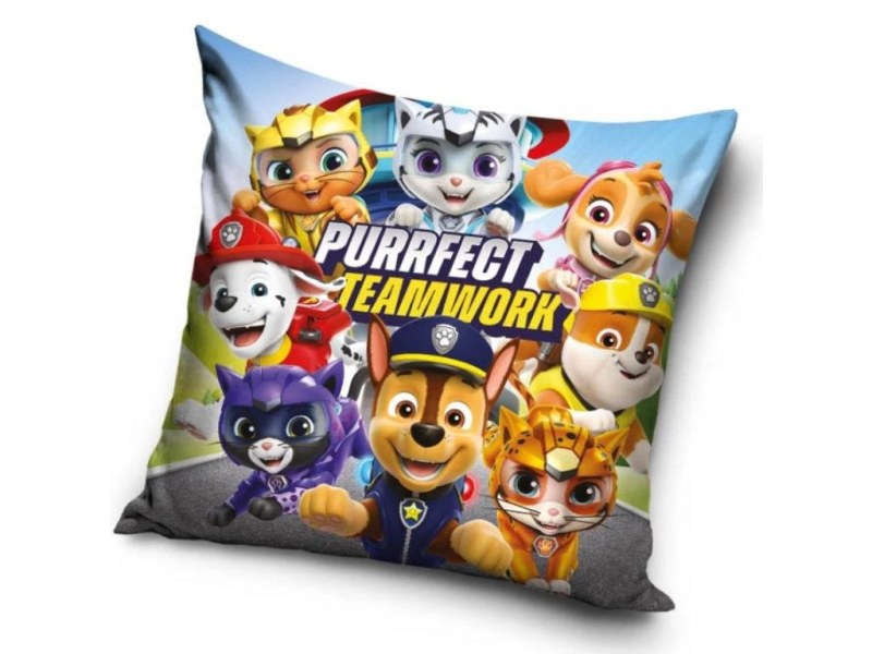 Povlak na polštářek 40x40 cm - Tlapková Patrola Purrfect Teamwork