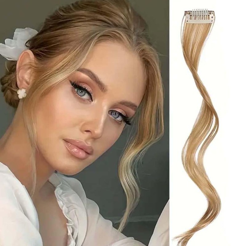 Příčesek do vlasů na klipu melír - tmavá blond