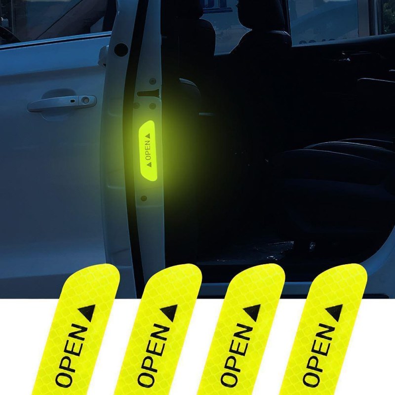 Reflexní samolepky na auto 4 ks - žluté